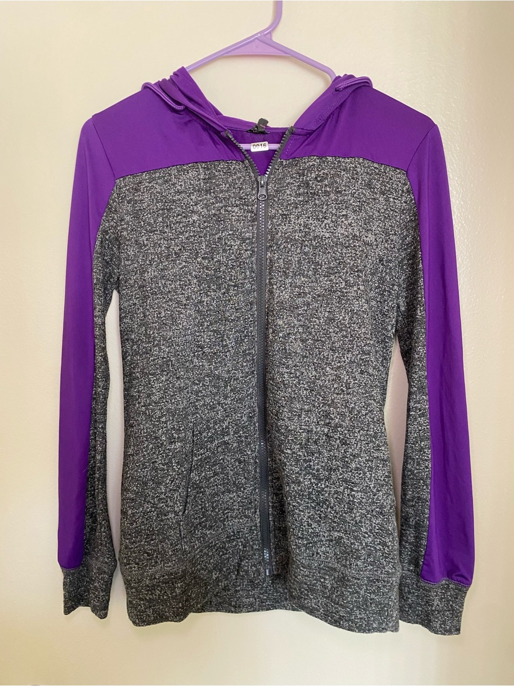 Material Girl Gray and Purple Zip Hoodie Jacket